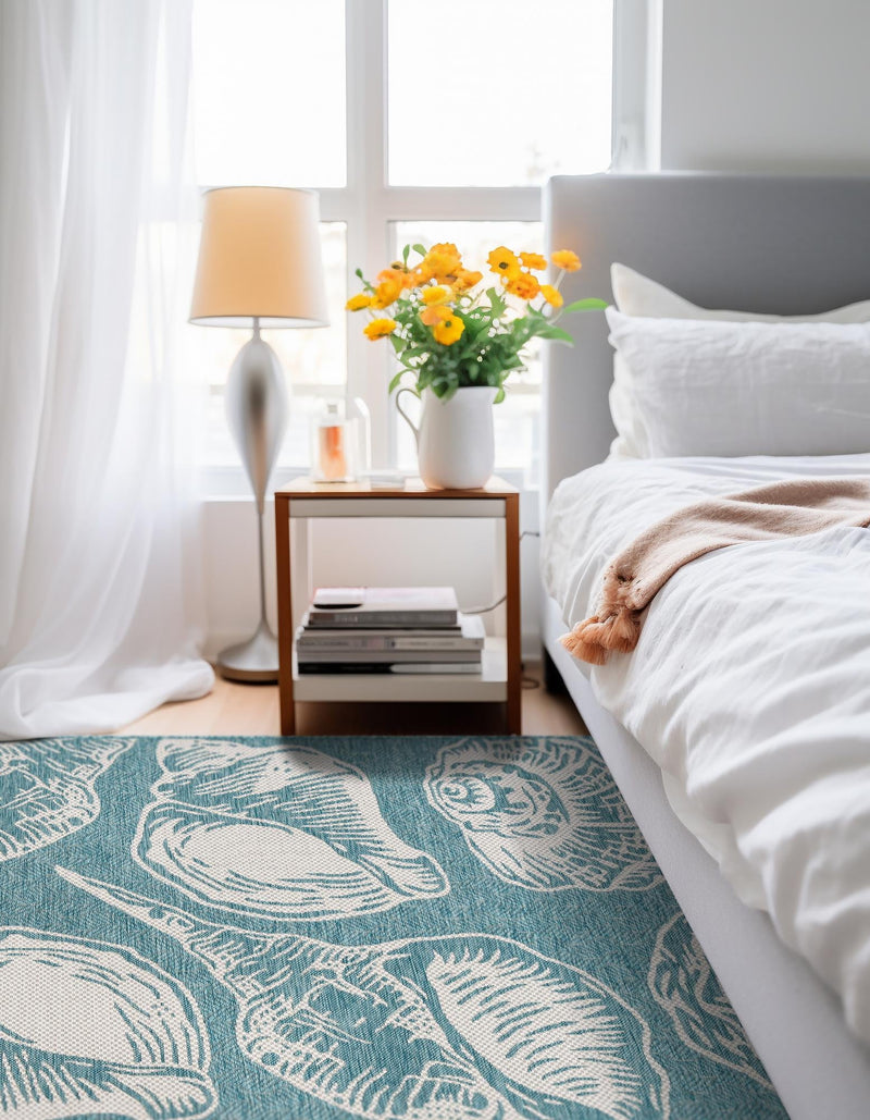 Seaside Haven Rugs Collection Area Rug -  Lighthouse (Aqua) Square Aqua  lifestyle 7