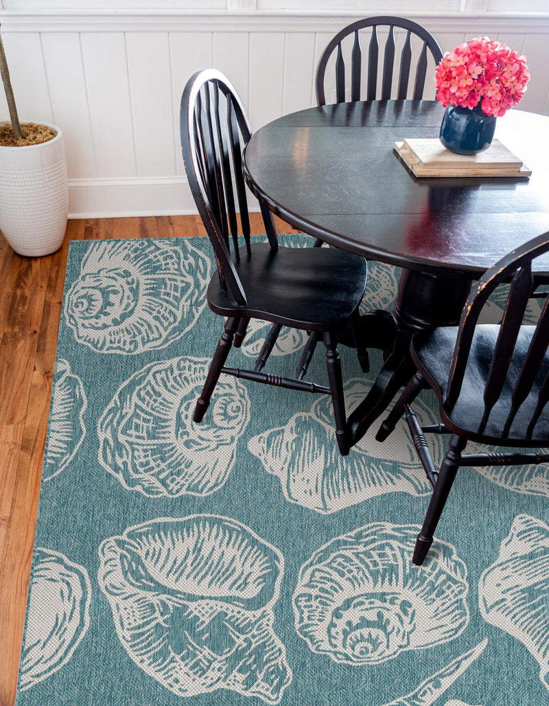 Seaside Haven Rugs Collection Area Rug -  Lighthouse (Aqua) Square Aqua  lifestyle 11