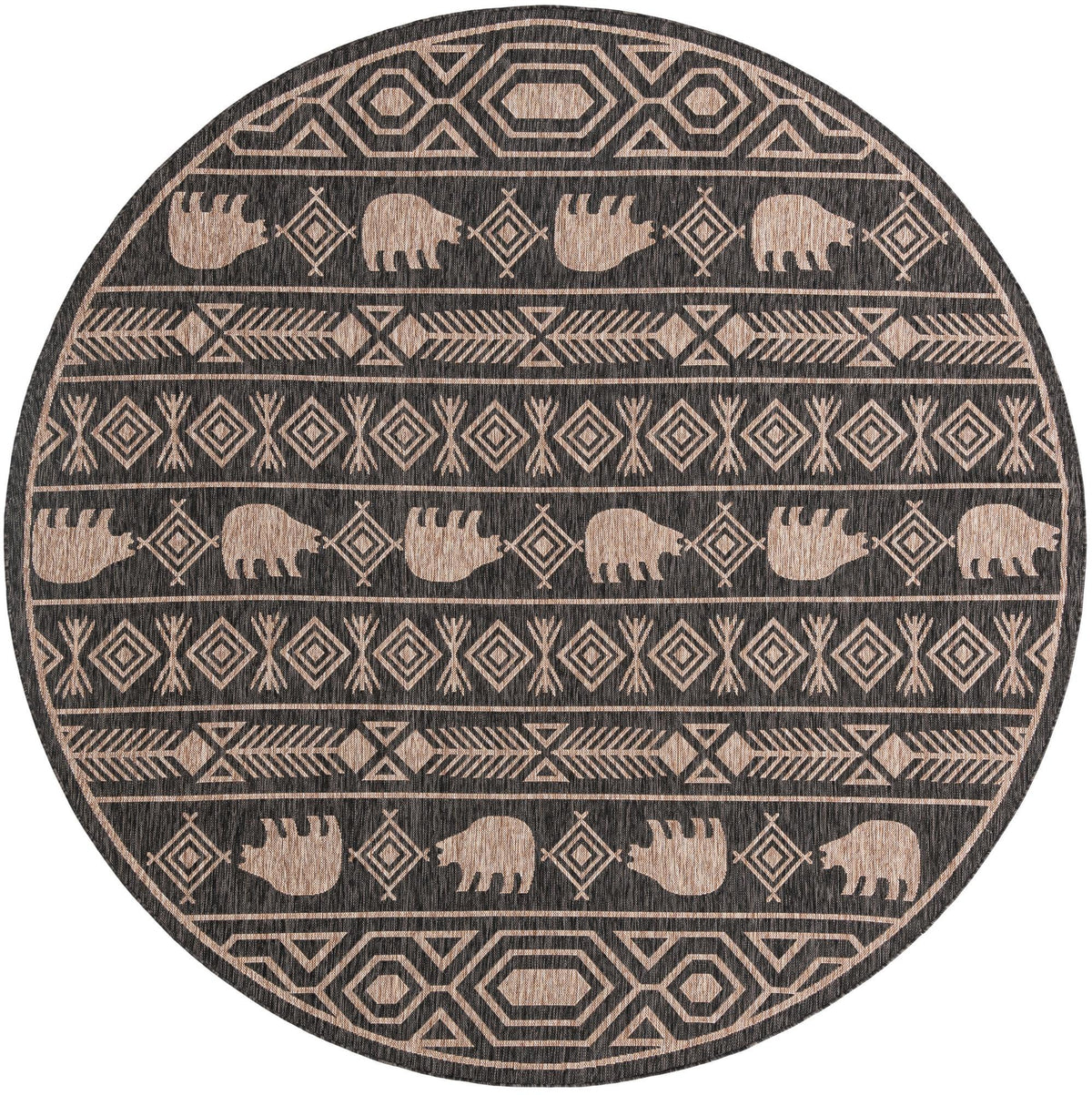 Mesa Oasis Rugs Collection Area Rug - Sundown Round Black  lifestyle 21