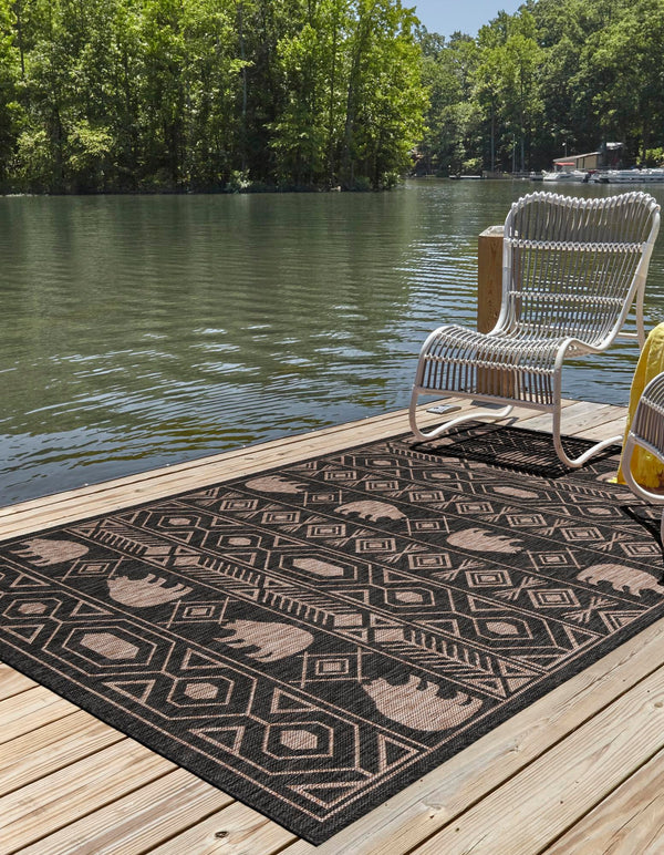 Mesa Oasis Rugs Collection Area Rug - Sundown Rectangle Black  lifestyle 7