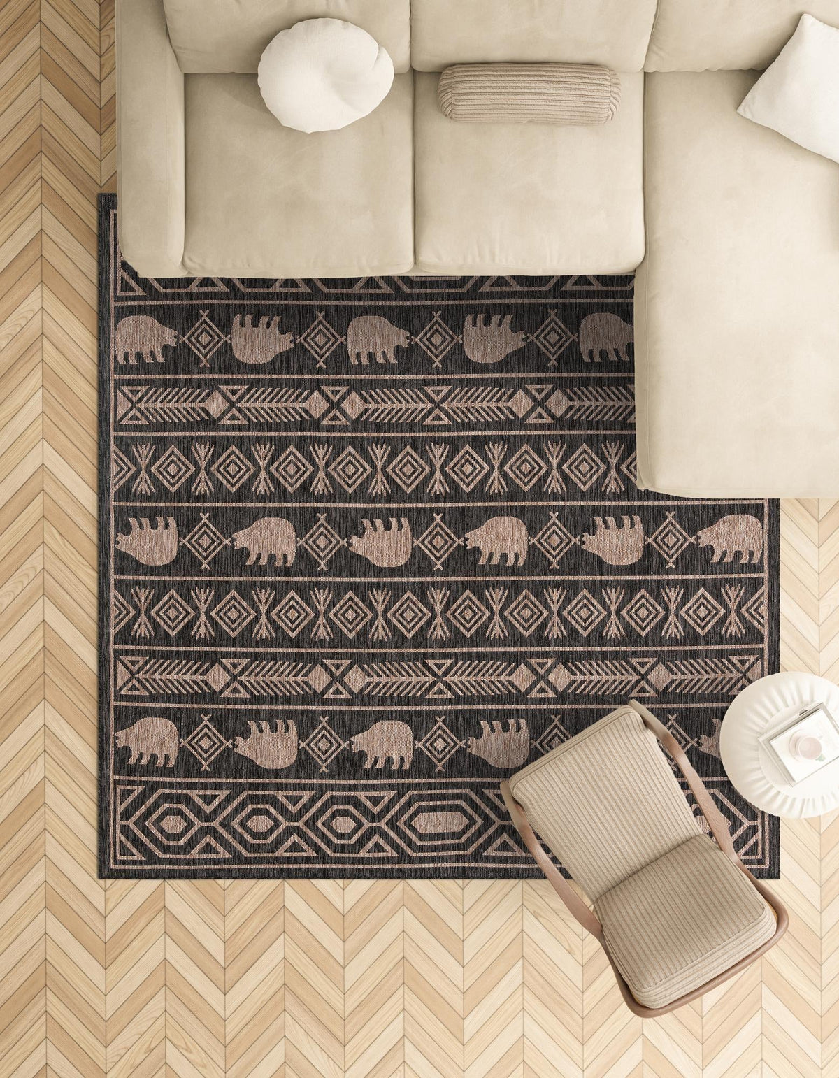 Mesa Oasis Rugs Collection Area Rug - Sundown Square Black  lifestyle 84