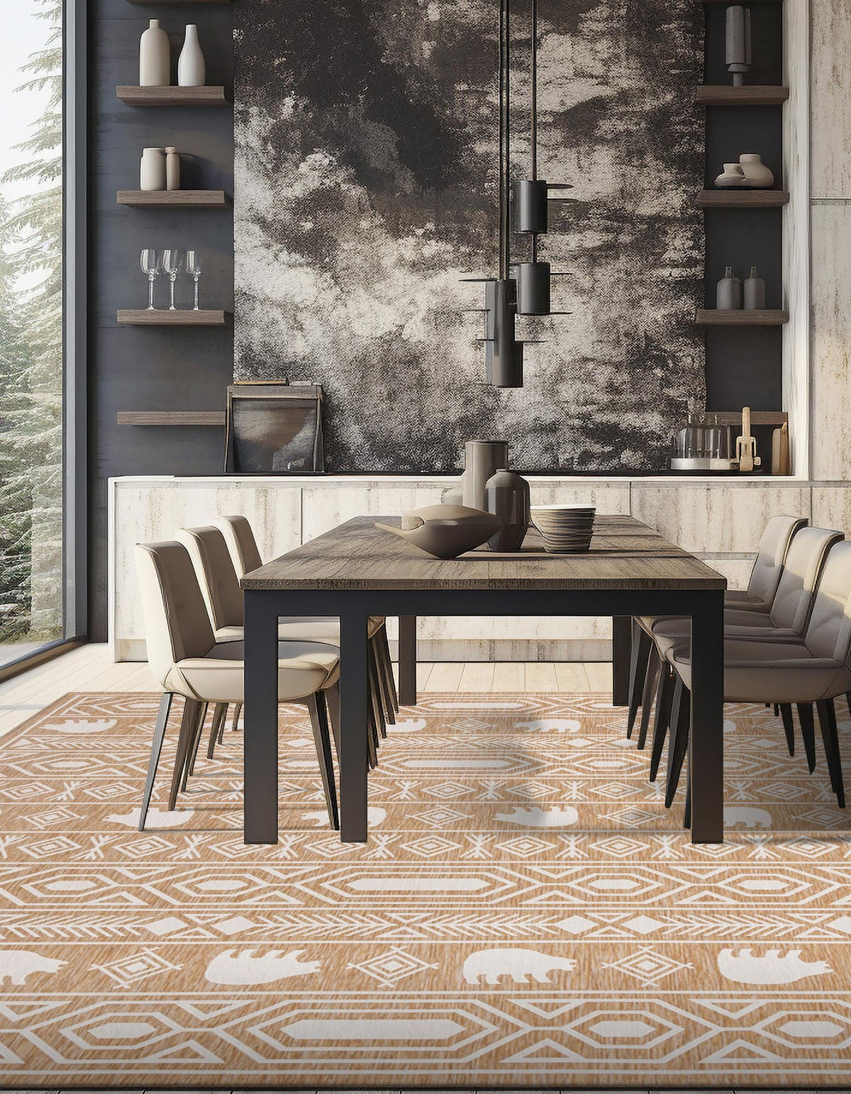 Mesa Oasis Rugs Collection Area Rug - Sundown Square Teal  lifestyle 188