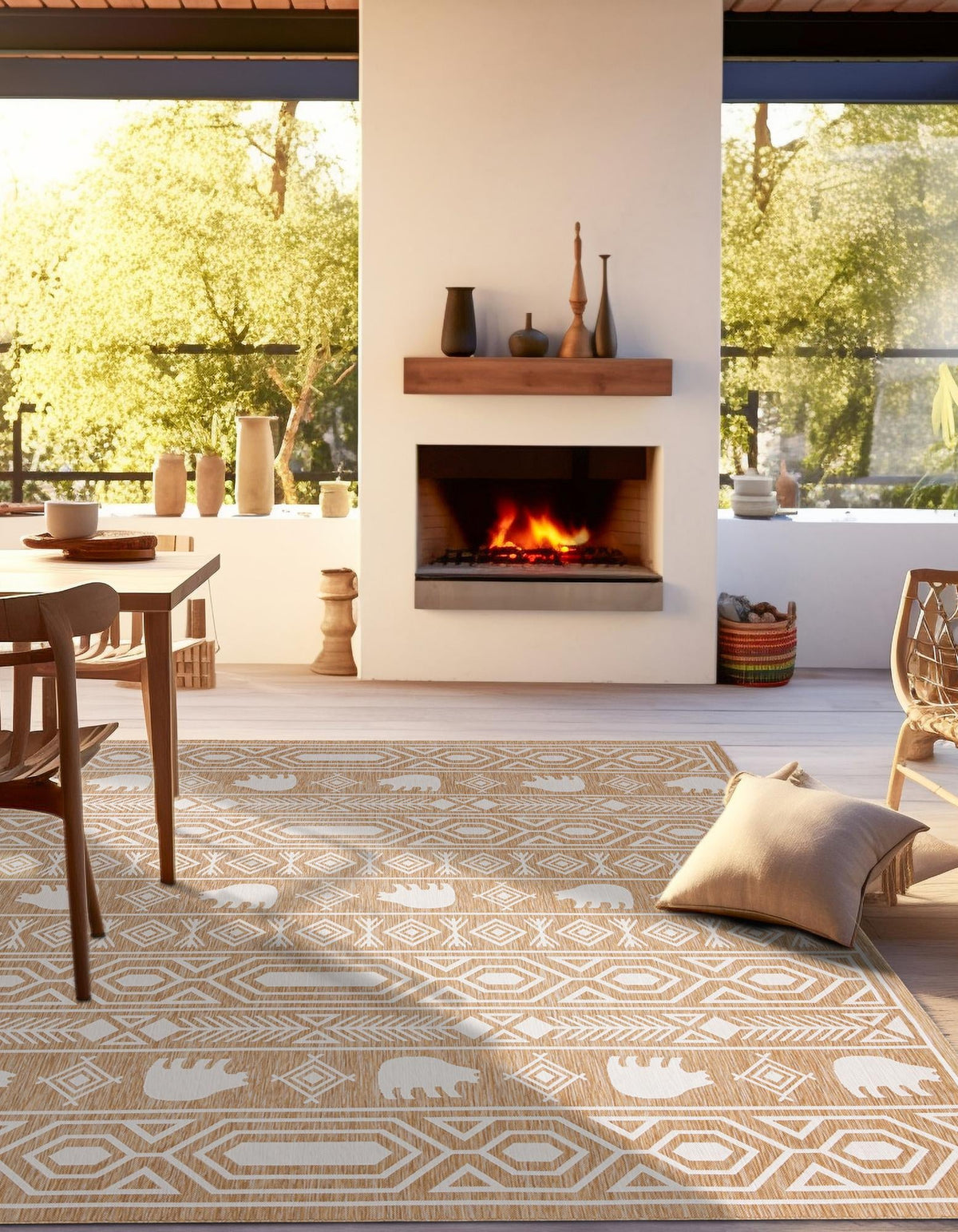 Mesa Oasis Rugs Collection Area Rug - Sundown Square Teal  lifestyle 189