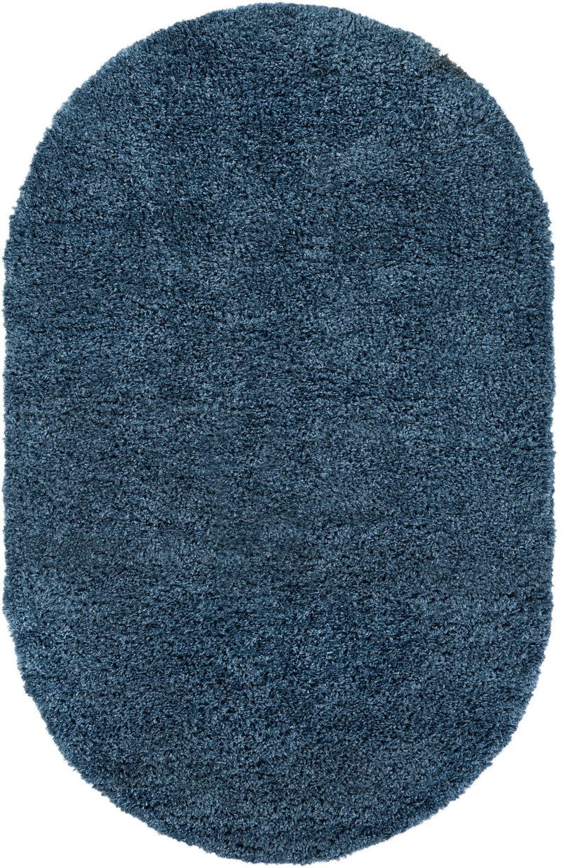 Alpine Plush Collection Area Rug - Verbier Oval Dblue  lifestyle 32