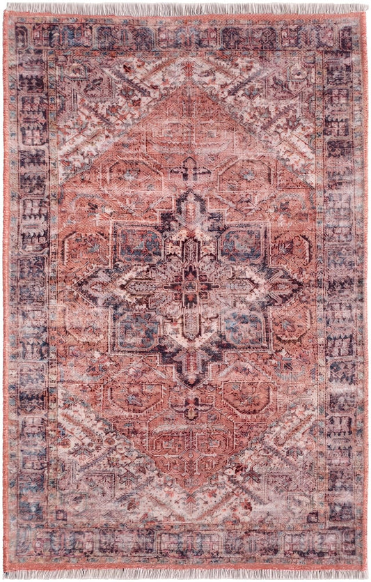 Bazaar Chic Collection Area Rug -  Chefchaouen Rectangle Salmon Pink  lifestyle 3