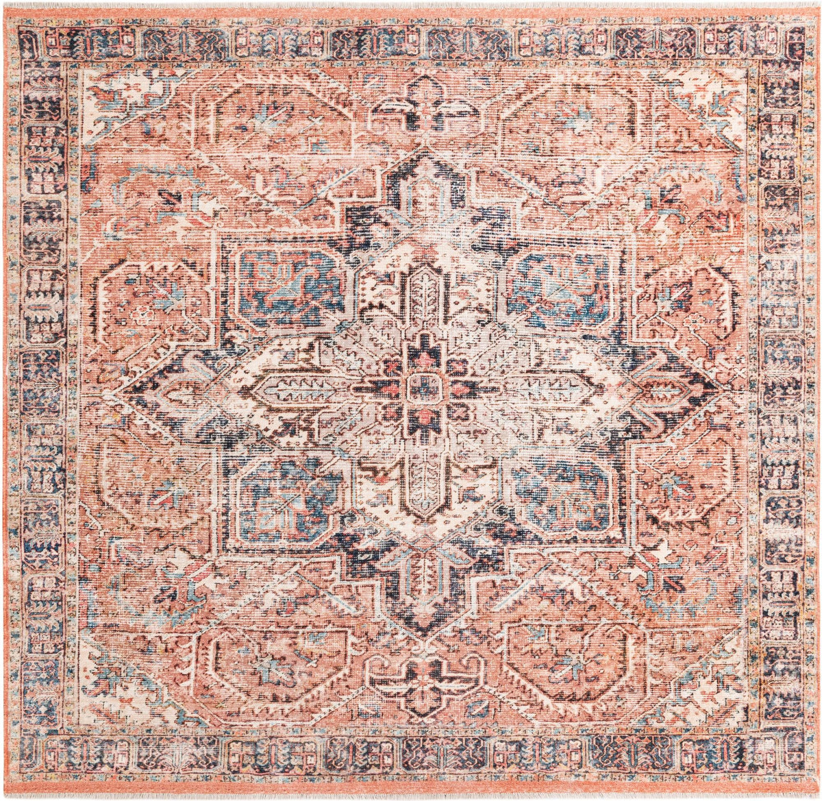 Bazaar Chic Collection Area Rug -  Chefchaouen Square Salmon Pink  lifestyle 12