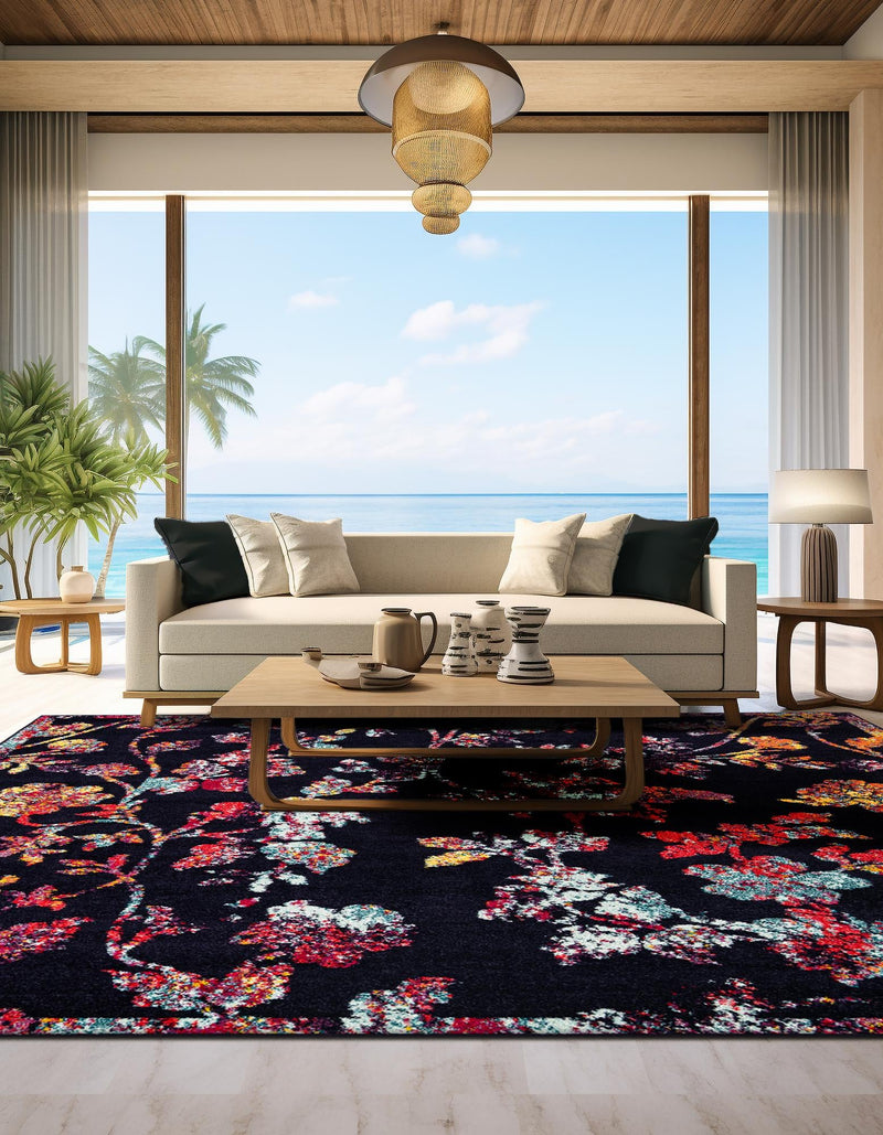 Brighton Terrace Collection Area Rug -  Roedean Square Navy Blue  lifestyle 20