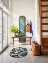 Seville Elegance Collection Area Rug -  Malaga Oval Gray  lifestyle 55