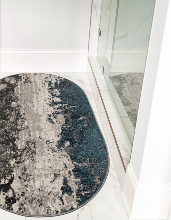 Seville Elegance Collection Area Rug -  Granada Oval Gray  lifestyle 31