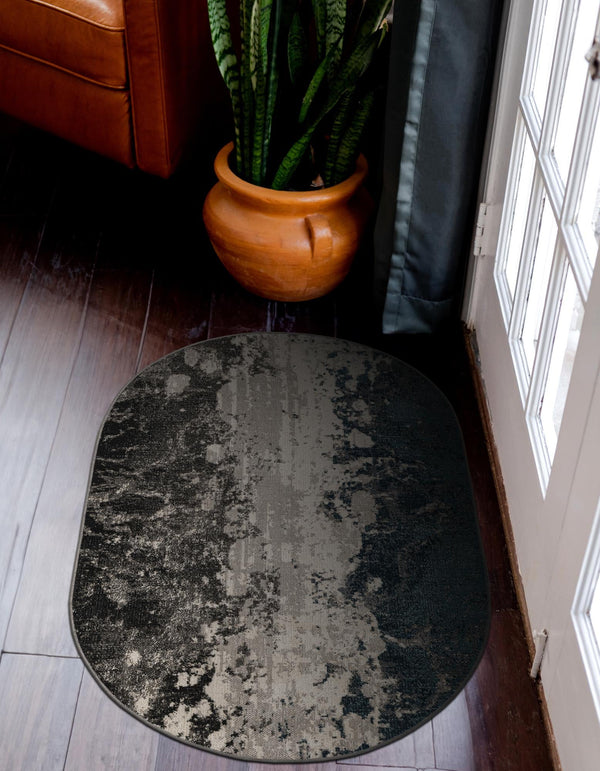 Seville Elegance Collection Area Rug -  Granada Oval Gray  lifestyle 38