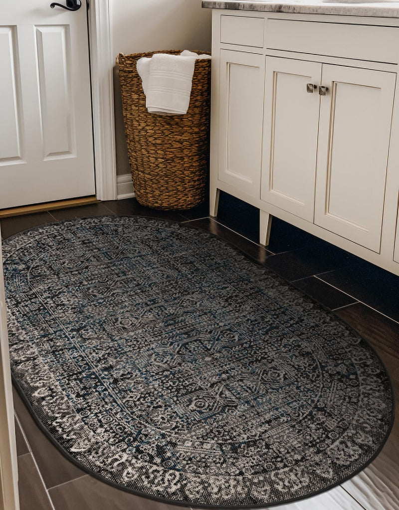 Copenhagen Comfort Collection Area Rug -  Aalborg Oval Gray  lifestyle 16