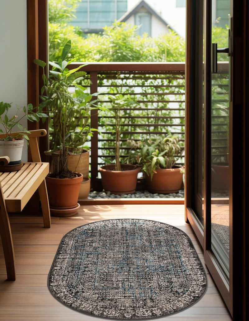 Copenhagen Comfort Collection Area Rug -  Aalborg Oval Gray  lifestyle 22