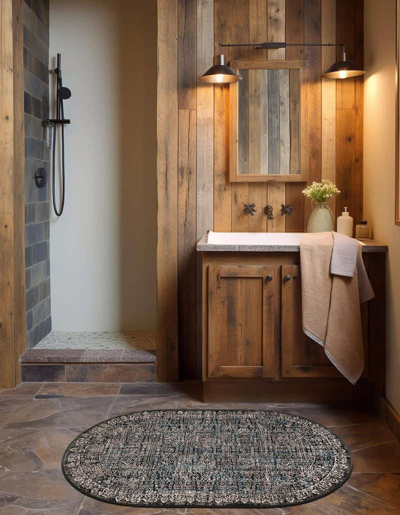 Copenhagen Comfort Collection Area Rug -  Aalborg Oval Gray  lifestyle 24