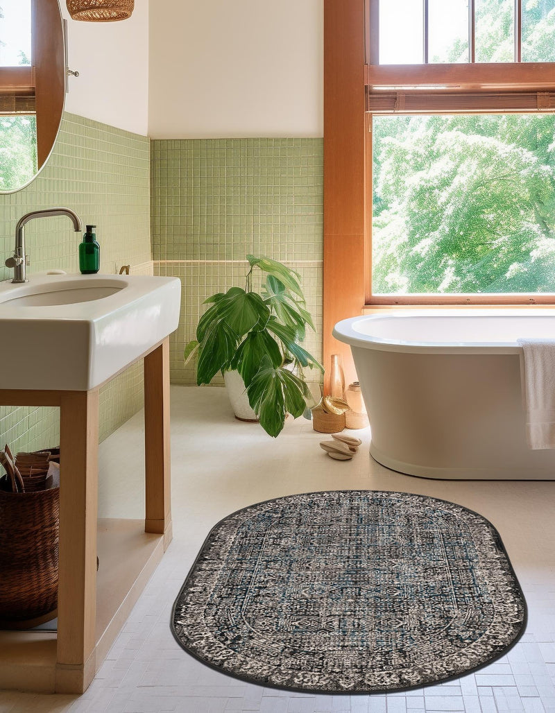 Copenhagen Comfort Collection Area Rug -  Aalborg Oval Gray  lifestyle 26