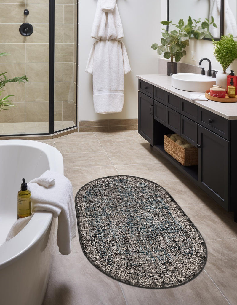 Copenhagen Comfort Collection Area Rug -  Aalborg Oval Gray  lifestyle 30