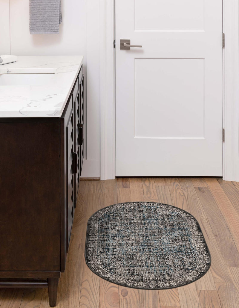 Copenhagen Comfort Collection Area Rug -  Aalborg Oval Gray  lifestyle 33