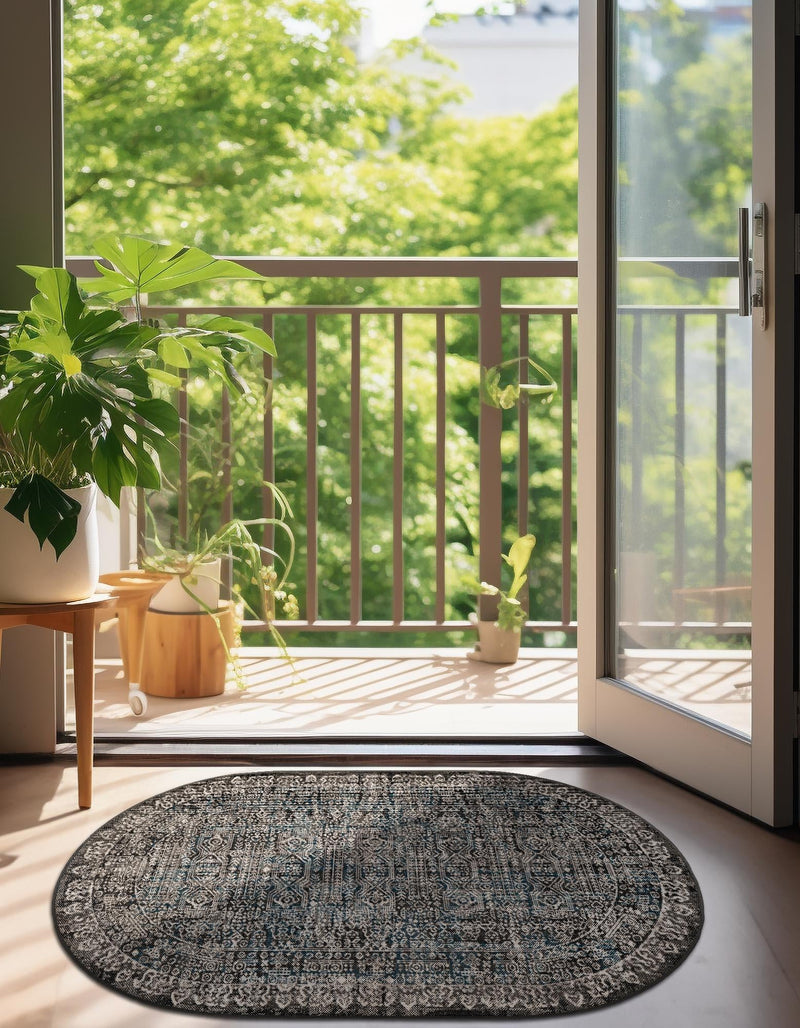 Copenhagen Comfort Collection Area Rug -  Aalborg Oval Gray  lifestyle 36