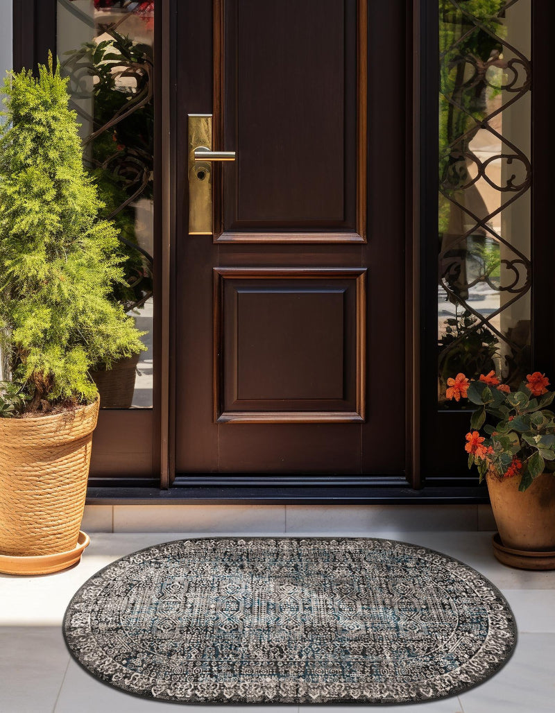 Copenhagen Comfort Collection Area Rug -  Aalborg Oval Gray  lifestyle 37