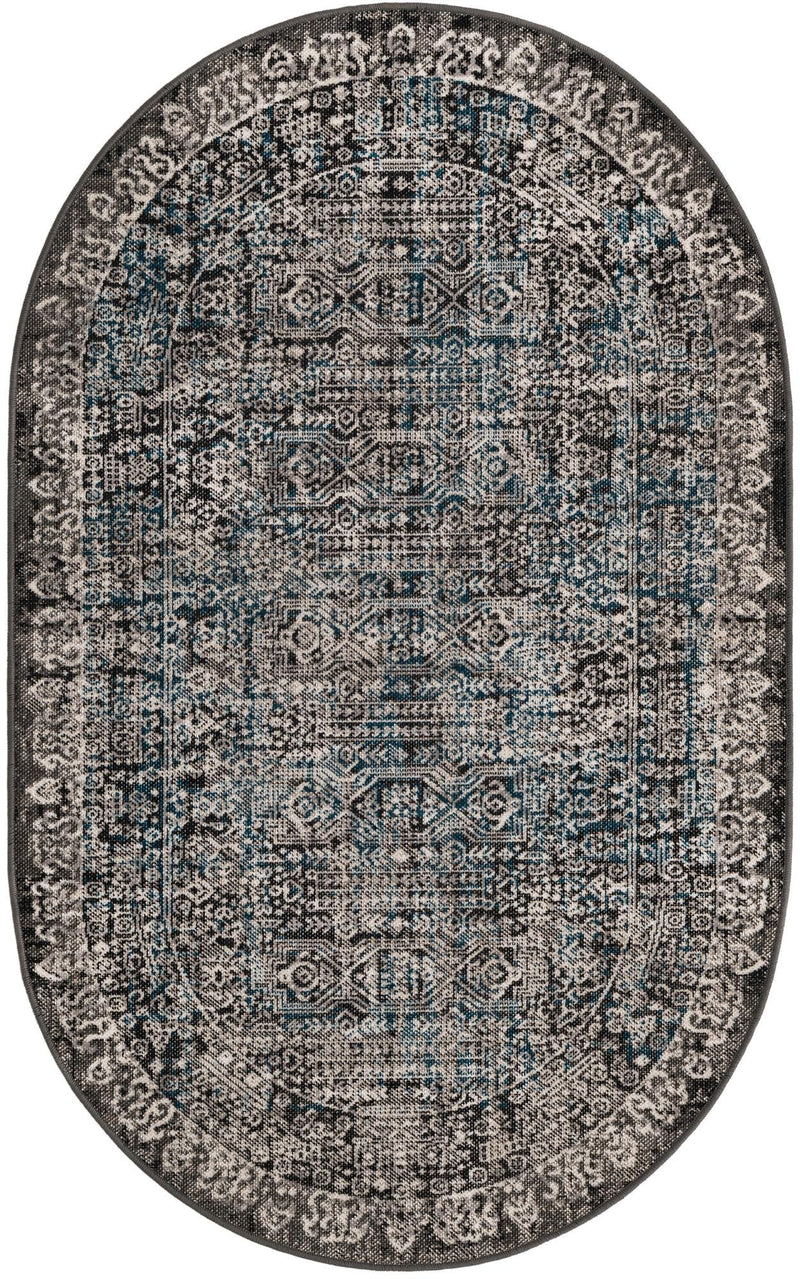 Copenhagen Comfort Collection Area Rug -  Aalborg Oval Gray  lifestyle 13