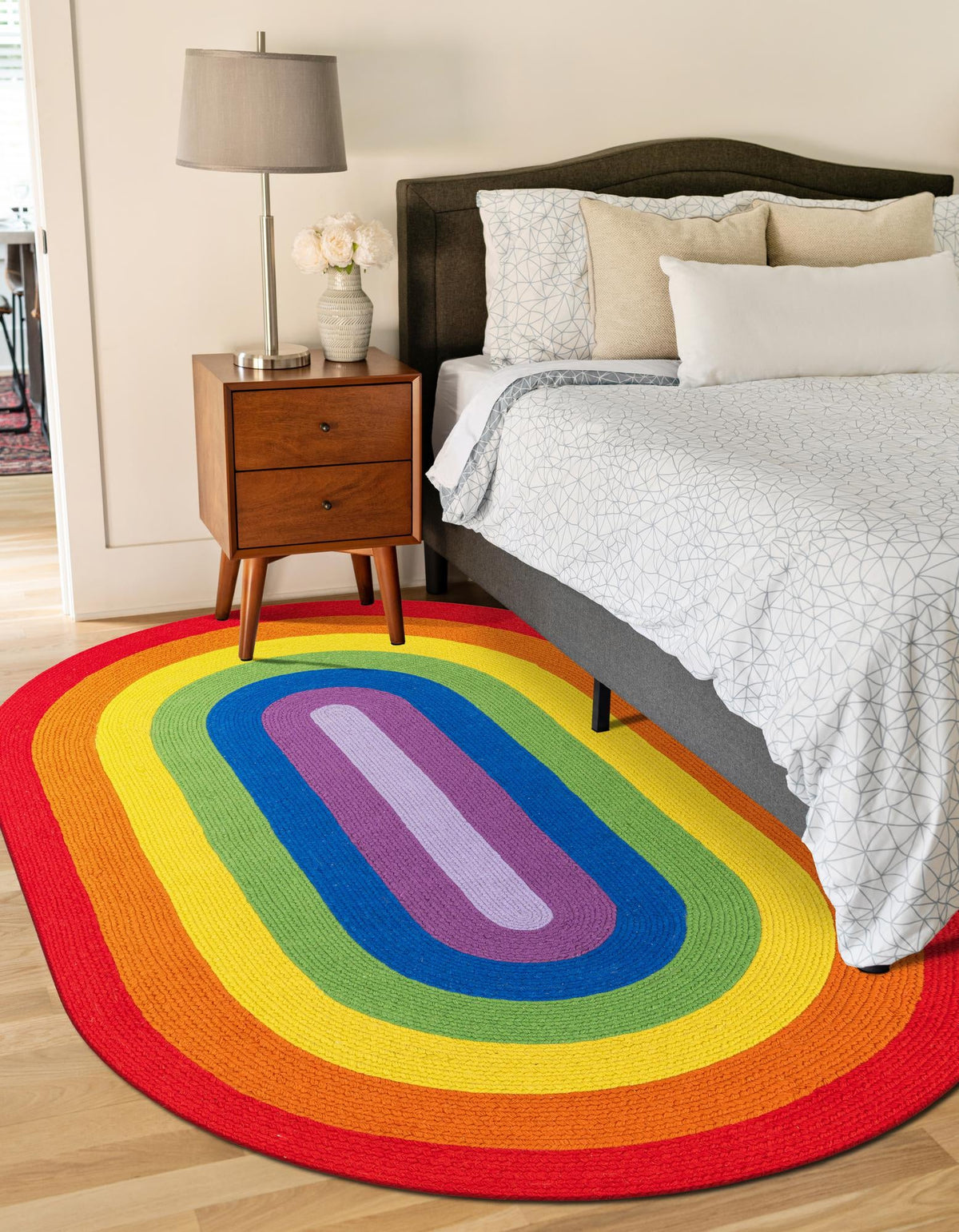 Sunset Isle Wool Braids Collection Area Rug - Paradise Oval Multi  lifestyle 29