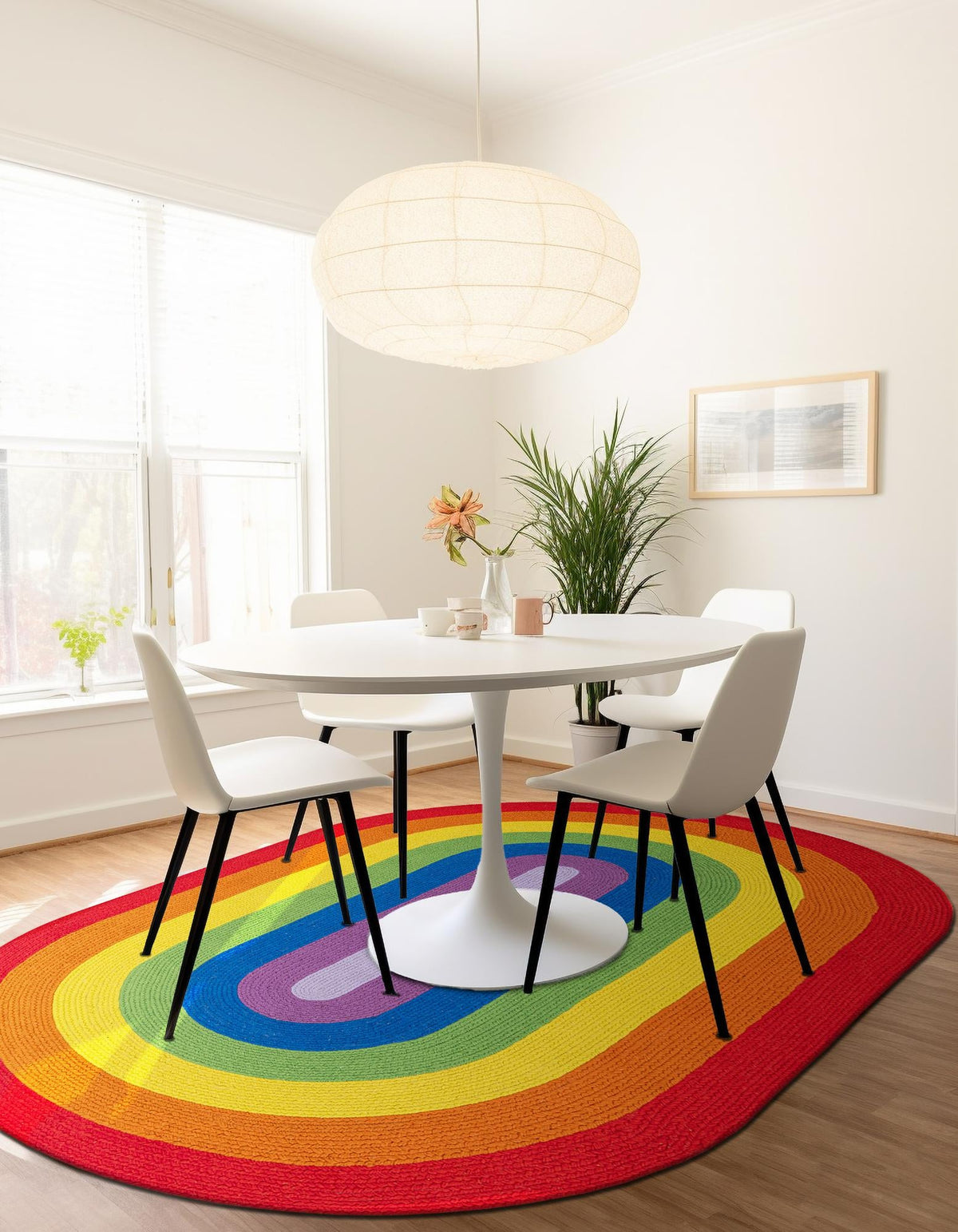 Sunset Isle Wool Braids Collection Area Rug - Paradise Oval Multi  lifestyle 41
