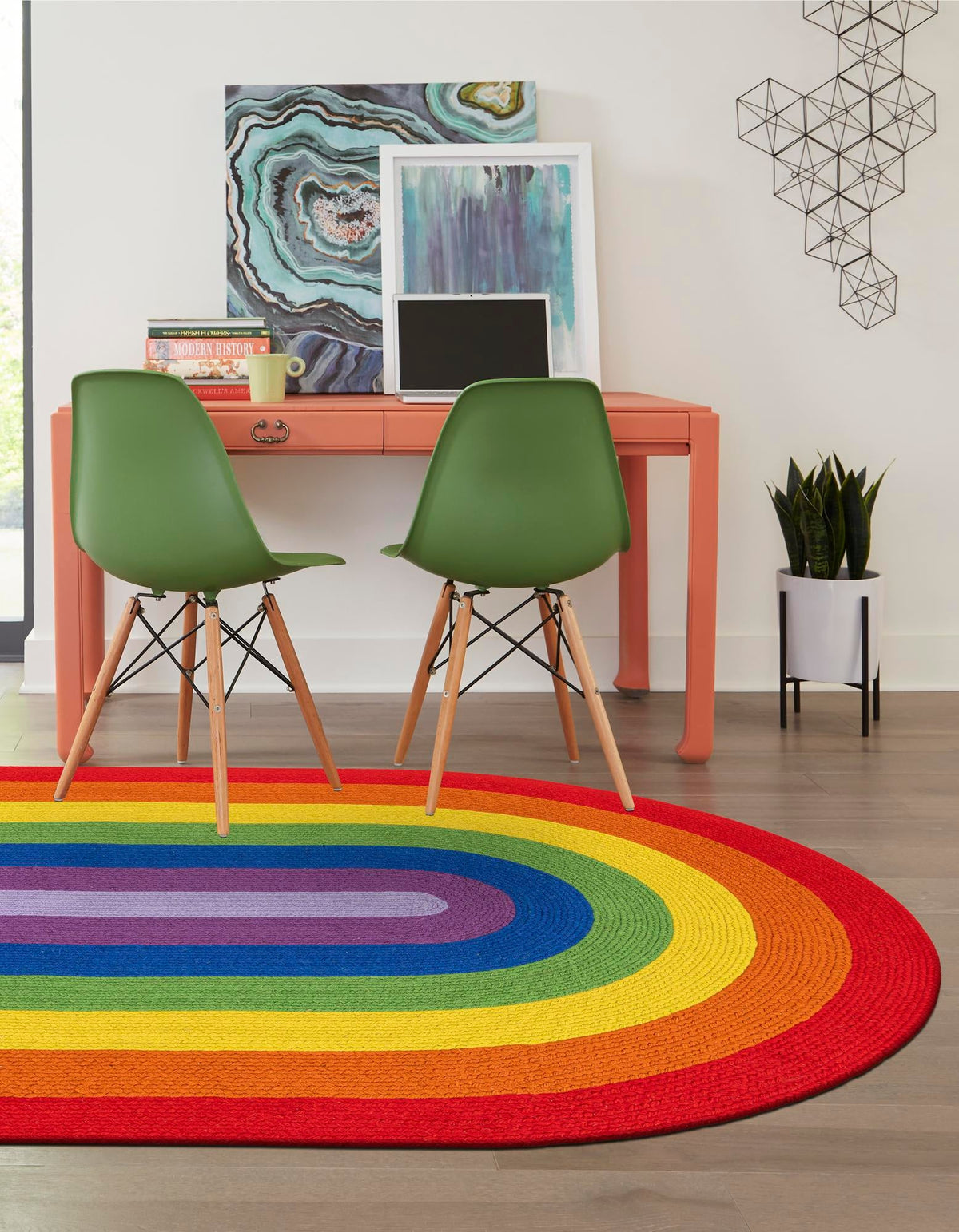 Sunset Isle Wool Braids Collection Area Rug - Paradise Oval Multi  lifestyle 47