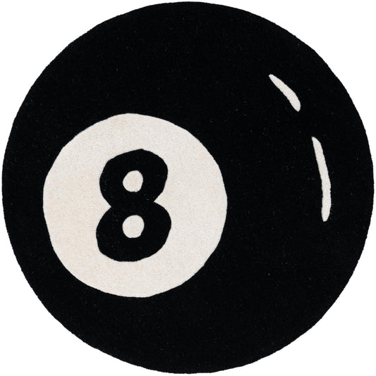 Shepherd's Glen Wool Collection Area Rug - Peninsula Round Black and White Main