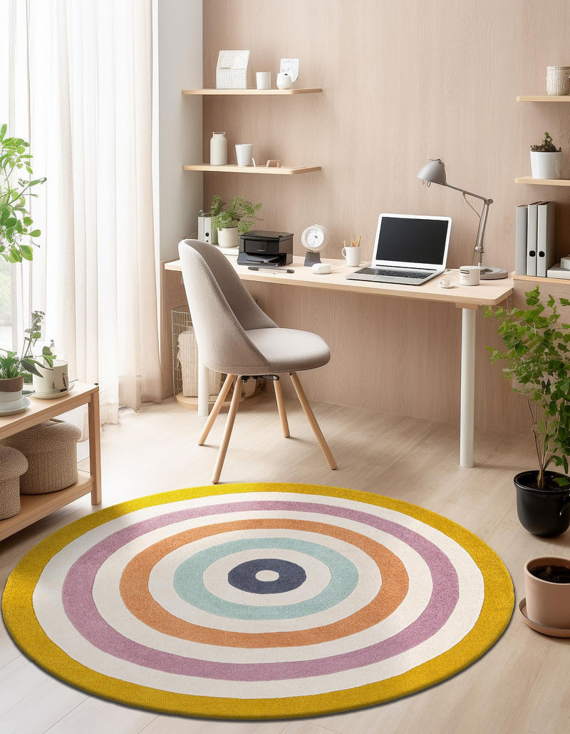 Shepherd's Glen Wool Collection Area Rug - Eldon Round Multi  lifestyle 3