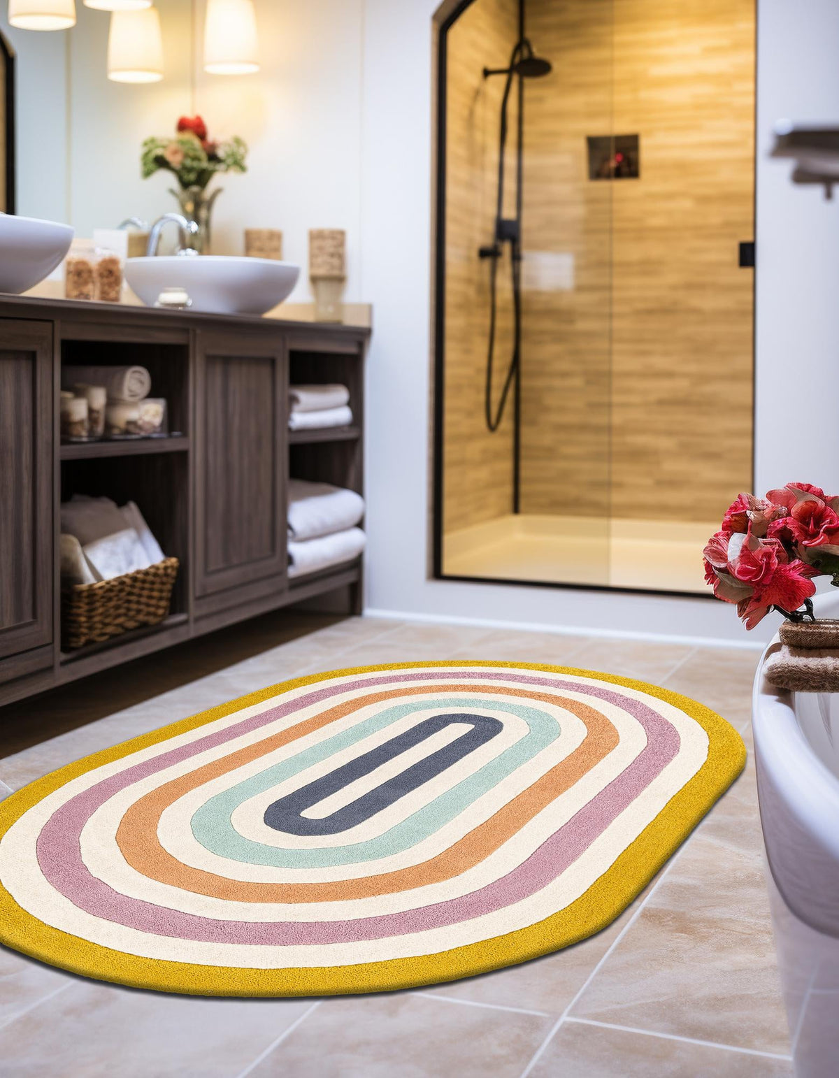 Shepherd's Glen Wool Collection Area Rug - Eldon Oval Multi  lifestyle 18