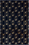 Metropolitan Matrix Collection Area Rug - Cosmopolis Rectangle Navy Blue and Gold  lifestyle 3