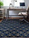 Metropolitan Matrix Collection Area Rug - Cosmopolis Rectangle Navy Blue and Gold  lifestyle 18