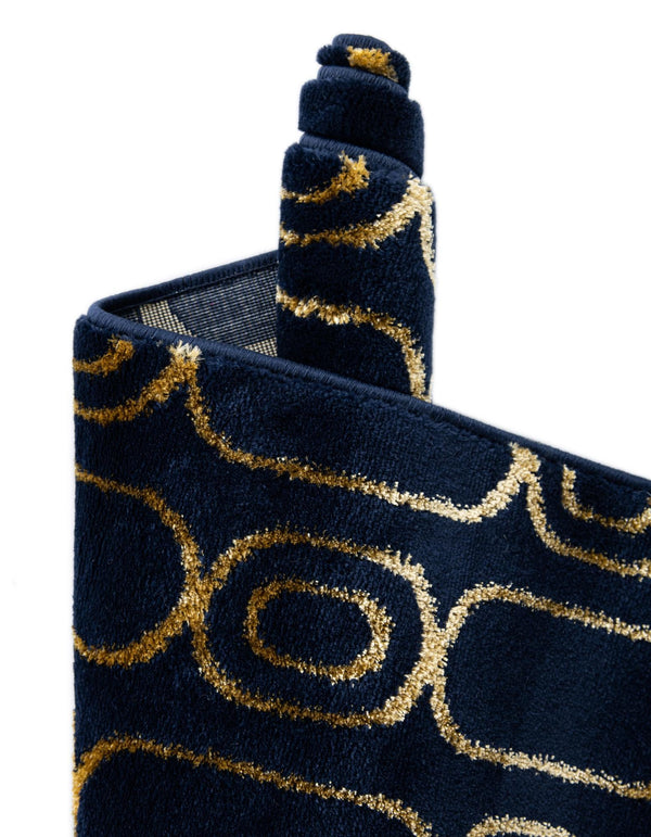 Metropolitan Matrix Collection Area Rug - Cosmopolis Rectangle Navy Blue and Gold  lifestyle 61