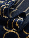 Metropolitan Matrix Collection Area Rug - Cosmopolis Rectangle Navy Blue and Gold  lifestyle 69