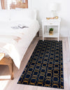 Metropolitan Matrix Collection Area Rug - Cosmopolis Runner Navy Blue and Gold  lifestyle 87