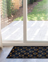 Metropolitan Matrix Collection Area Rug - Cosmopolis Runner Navy Blue and Gold  lifestyle 122