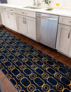 Metropolitan Matrix Collection Area Rug - Cosmopolis Runner Navy Blue and Gold  lifestyle 136