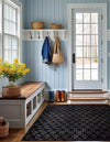 Metropolitan Matrix Collection Area Rug - Cosmopolis (Black and Silver) Square Navy Blue and Gold  lifestyle 223