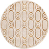 Metropolitan Matrix Collection Area Rug - Cosmopolis Round White and Gold  lifestyle 78