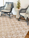 Metropolitan Matrix Collection Area Rug - Cosmopolis Rectangle White and Gold  lifestyle 31