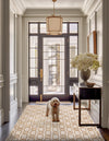 Metropolitan Matrix Collection Area Rug - Cosmopolis Rectangle White and Gold  lifestyle 35