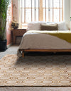 Metropolitan Matrix Collection Area Rug - Cosmopolis Rectangle White and Gold  lifestyle 43