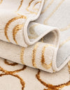 Metropolitan Matrix Collection Area Rug - Cosmopolis Rectangle White and Gold  lifestyle 67
