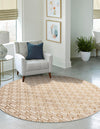 Metropolitan Matrix Collection Area Rug - Cosmopolis Round White and Gold  lifestyle 106