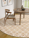 Metropolitan Matrix Collection Area Rug - Cosmopolis Round White and Gold  lifestyle 127
