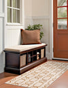 Metropolitan Matrix Collection Area Rug - Cosmopolis Runner White and Gold  lifestyle 122