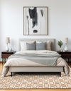 Metropolitan Matrix Collection Area Rug - Cosmopolis Square White and Gold  lifestyle 133