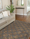 Metropolitan Matrix Collection Area Rug - Cosmopolis (Black and Silver) Rectangle Gray and Gold  lifestyle 44