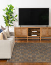 Metropolitan Matrix Collection Area Rug - Cosmopolis (Black and Silver) Rectangle Gray and Gold  lifestyle 54