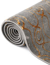 Metropolitan Matrix Collection Area Rug - Cosmopolis (Black and Silver) Rectangle Gray and Gold  lifestyle 94