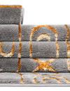 Metropolitan Matrix Collection Area Rug - Cosmopolis (Black and Silver) Rectangle Gray and Gold  lifestyle 104